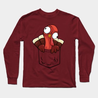 Funny Thanksgiving Turkey Pocket Long Sleeve T-Shirt